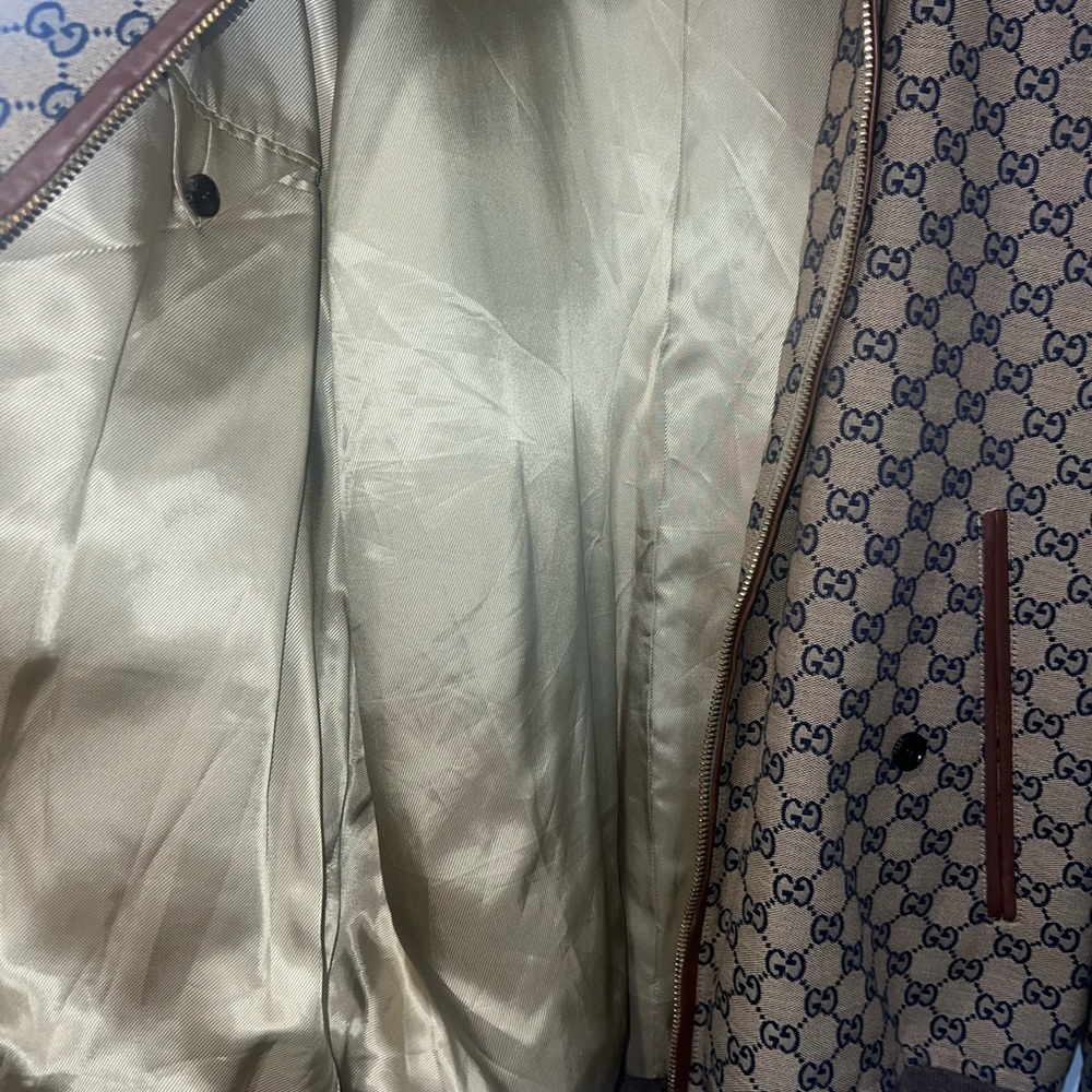 Gucci Tan Patterned Bomber Jacket - image 5